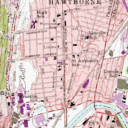 Topographic Map of Saint Clements Episcopal Church, NJ