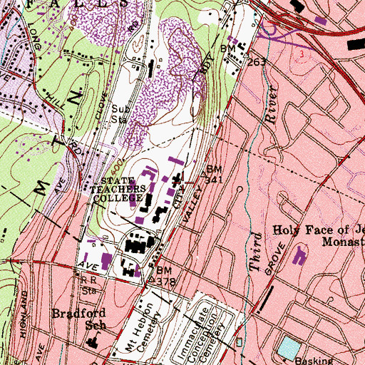 Topographic Map of Richardson Hall, NJ