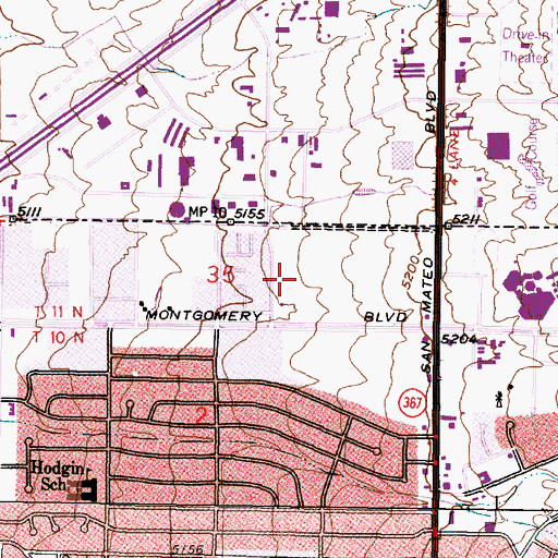 Topographic Map of Evangelical Christian Center, NM