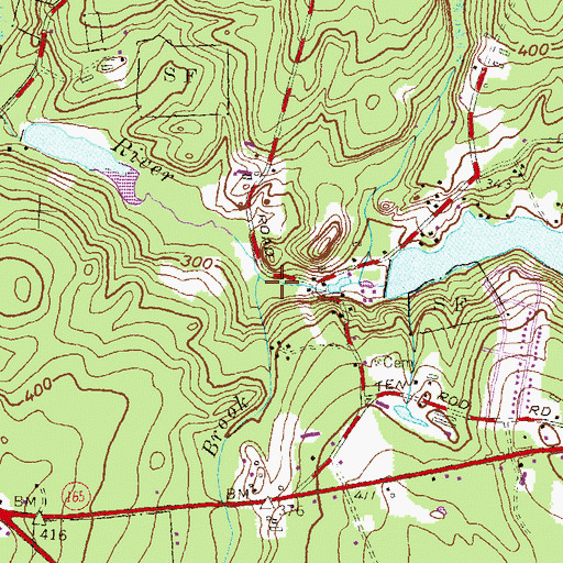 Topographic Map of Bliven Brook, CT