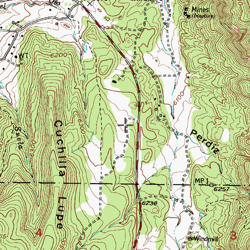 Topographic Map of Village de las Huertas, NM