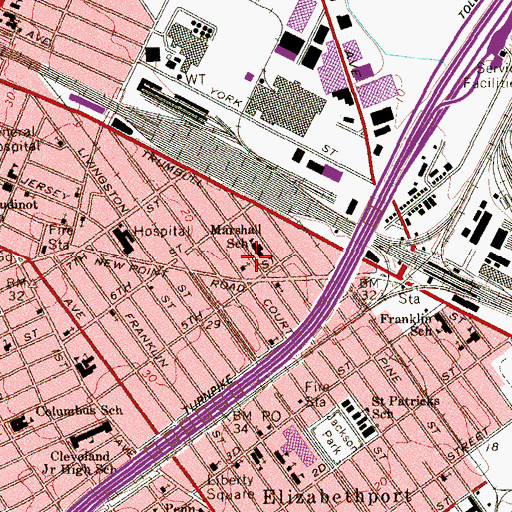 Topographic Map of Liberty Baptist Church, NJ