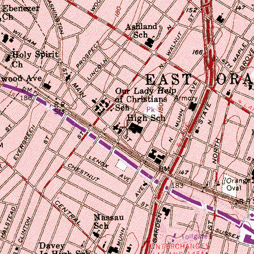 Topographic Map of Calvary Methodist Episcopal Church, NJ
