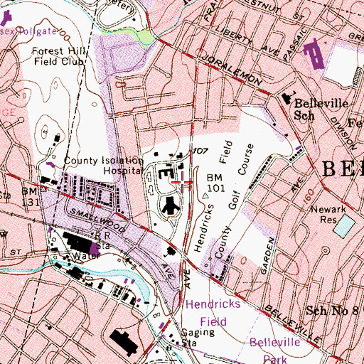 Topographic Map of Essex County Isolation Hospital, NJ