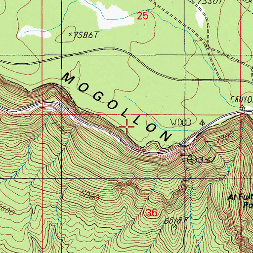 Topographic Map of Rim Lakes Vista Trail, AZ