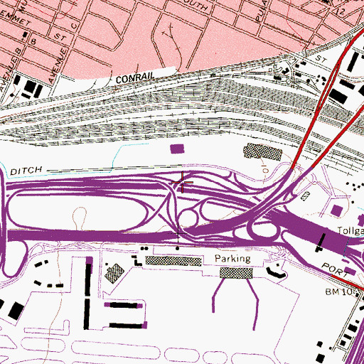 Topographic Map of Interchange 58, NJ