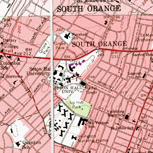 Topographic Map of Mooney Hall, NJ