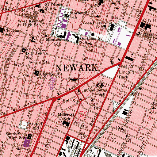 Topographic Map of Hopewell Baptist Church, NJ