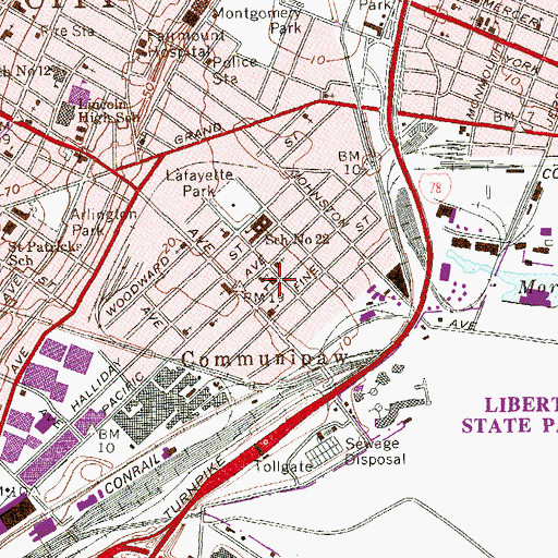 Topographic Map of Saint John's African Methodist Episcopal Church, NJ