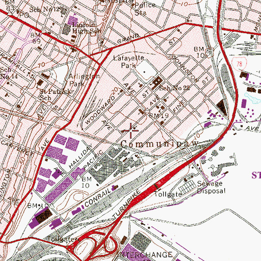 Topographic Map of Saint Mary's Byzantine Catholic Church, NJ