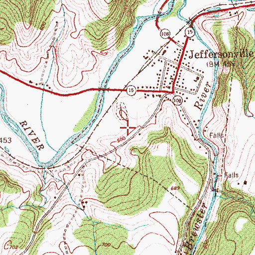 Topographic Map of Jeffersonville Sewage Treatment Facility, VT