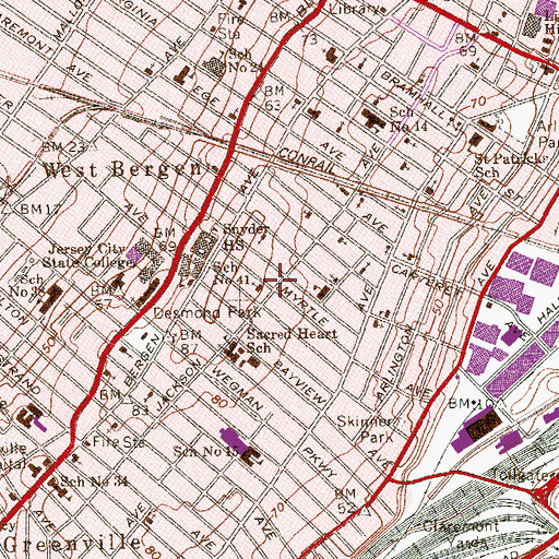 Topographic Map of Little Rock Baptist Church, NJ