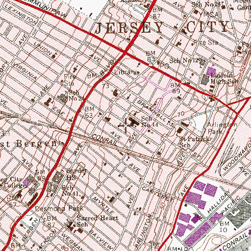 Topographic Map of Mount Pisgah African Methodist Episcopal Church, NJ