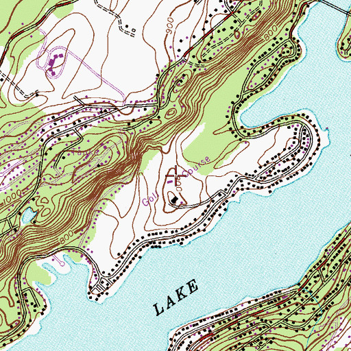 Topographic Map of Lake Mohawk Golf Course, NJ
