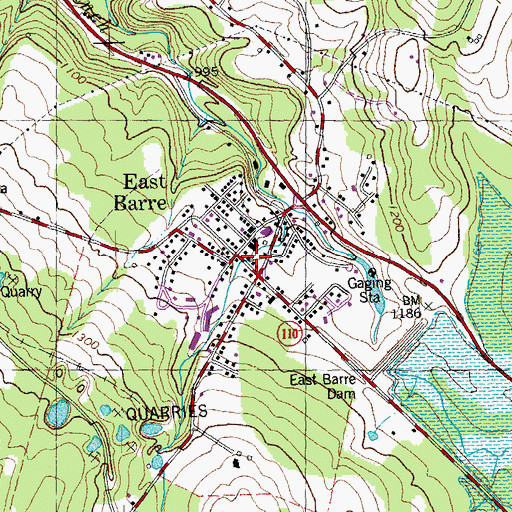 Topographic Map of East Barre Post Office, VT