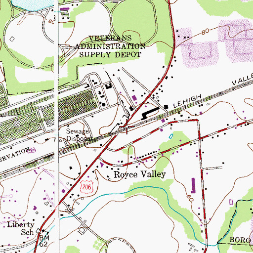 Topographic Map of South Somerville (historical), NJ