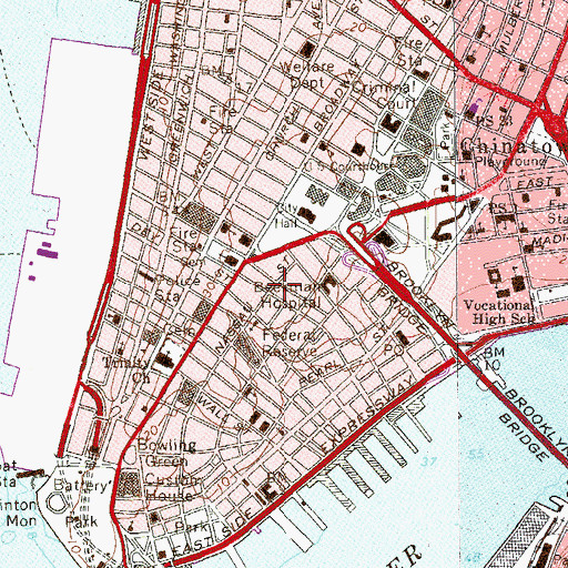 Topographic Map of Keuffel and Esser Building, NY