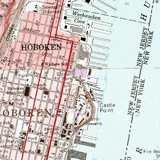 Topographic Map of Elysian Park, NJ