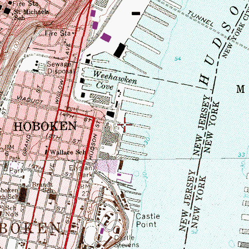 Topographic Map of Shipyard Piers, NJ