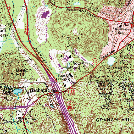 Topographic Map of Miller Hall, NY