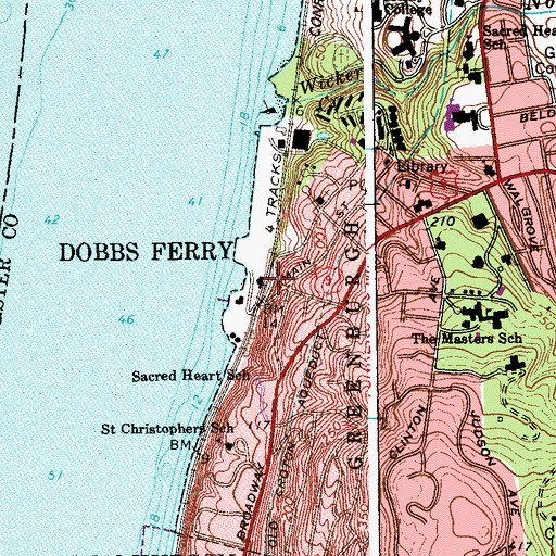 Topographic Map of Dobbs Ferry Station, NY