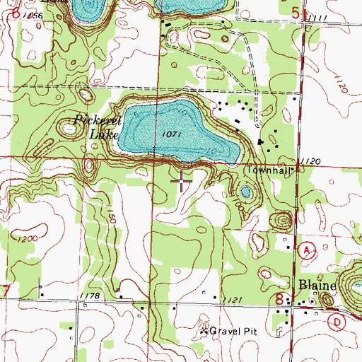 Topographic Map of Pickerel Lake State Natural Area, WI