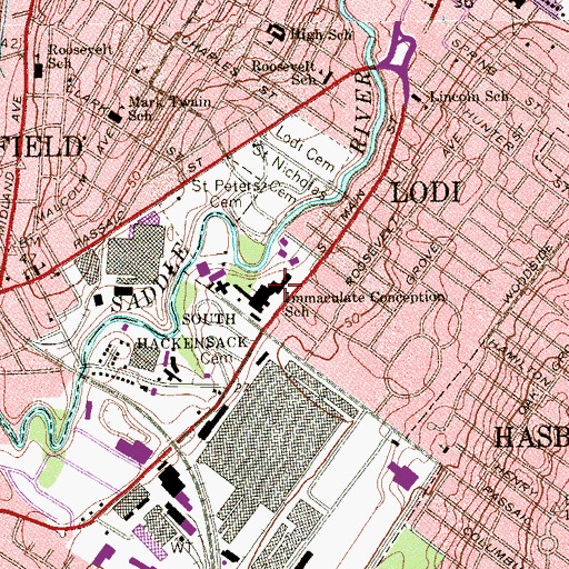 Topographic Map of Kirby Hall, NJ