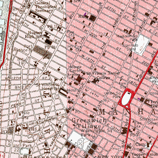Topographic Map of Fortysecond Division Armory (historical), NY