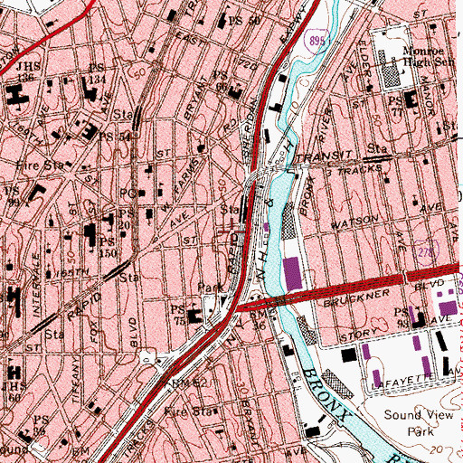 Topographic Map of Longfellow Gardens, NY