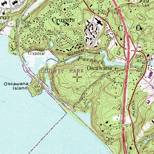 Topographic Map of Oscawana Park, NY