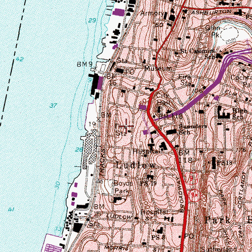Topographic Map of Public School Number 10 (historical), NY