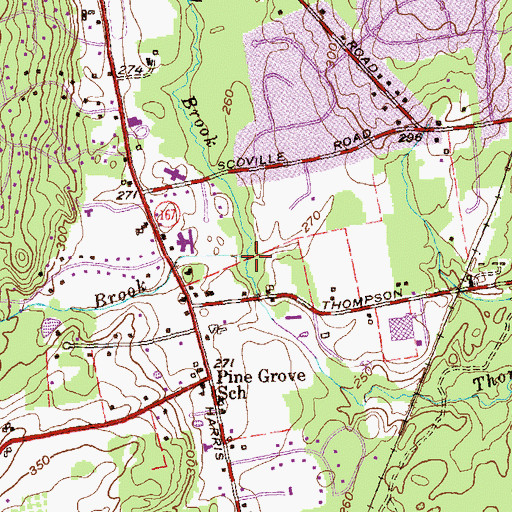 Topographic Map of Chidsey Brook, CT
