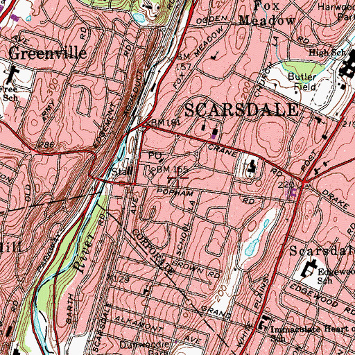 Topographic Map of Scarsdale Community Baptist Church, NY