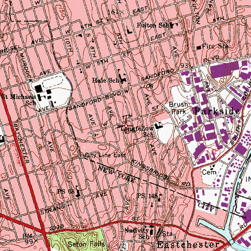 Topographic Map of Asbury United Methodist Church, NY