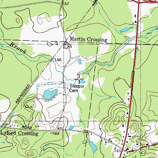Topographic Map of Brown Brook, NH