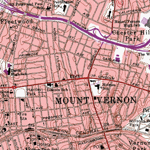 Topographic Map of Congregation Emanu-El (historical), NY