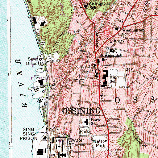 Topographic Map of Saint Paul's Episcopal Church (historical), NY
