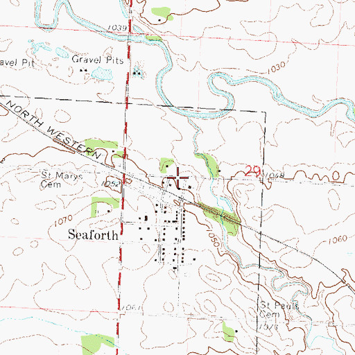 Topographic Map of Seaforth (historical), MN