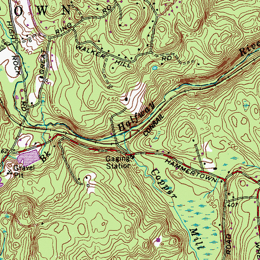 Topographic Map of Copper Mill Brook, CT