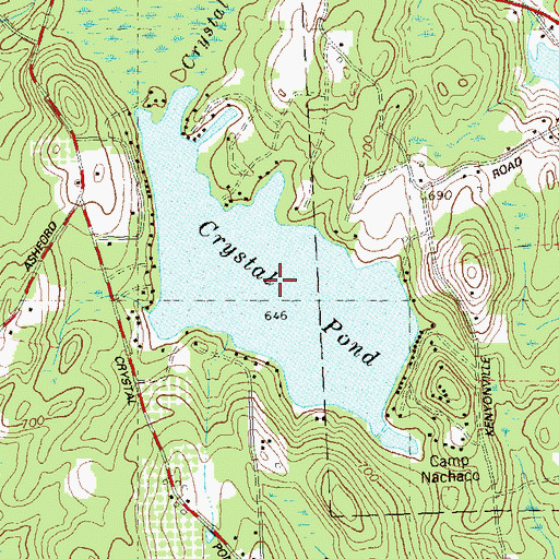 Topographic Map of Crystal Pond, CT