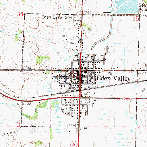 Topographic Map of Eden Valley Fire Department, MN