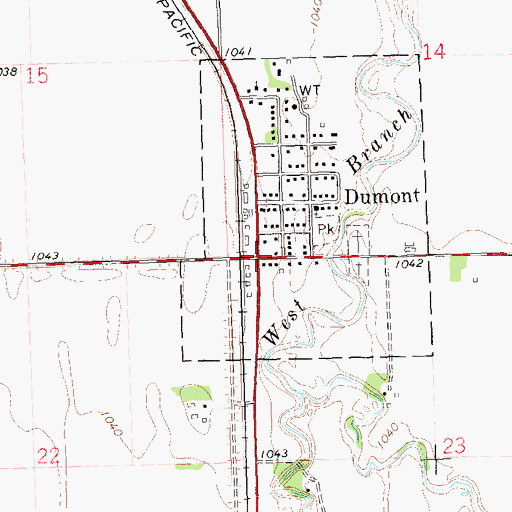 Topographic Map of Immanuel Lutheran Church, MN