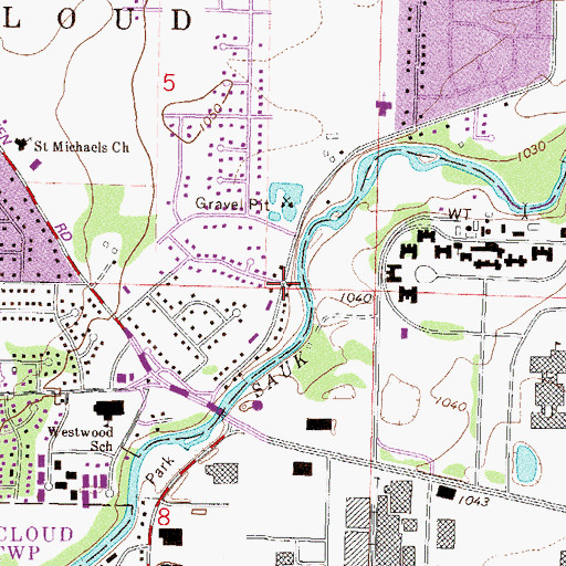 Topographic Map of New Horizons United Methodist Church, MN
