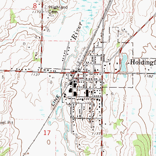 Topographic Map of Holdingford Medical Clinic, MN