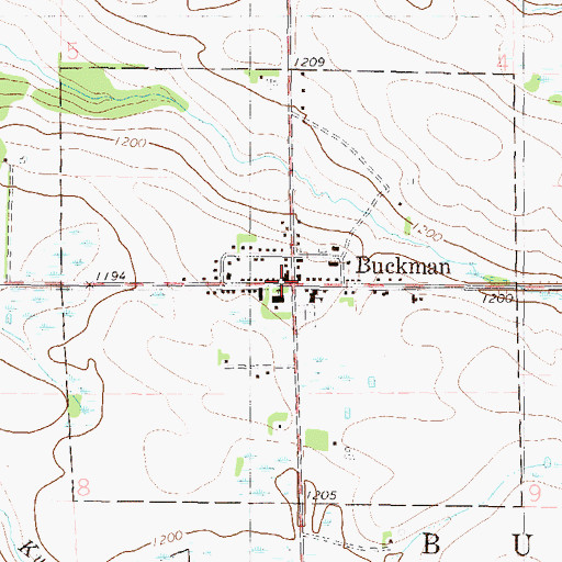 Topographic Map of Buckman Post Office, MN