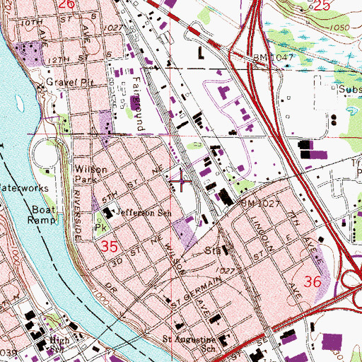 Topographic Map of Raymond Park, MN