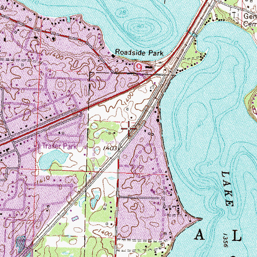Topographic Map of Hillcrest RV Park, MN