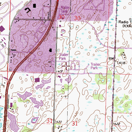 Topographic Map of Mobile Park Estates, MN