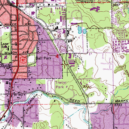 Topographic Map of Kiwanis Park, OR