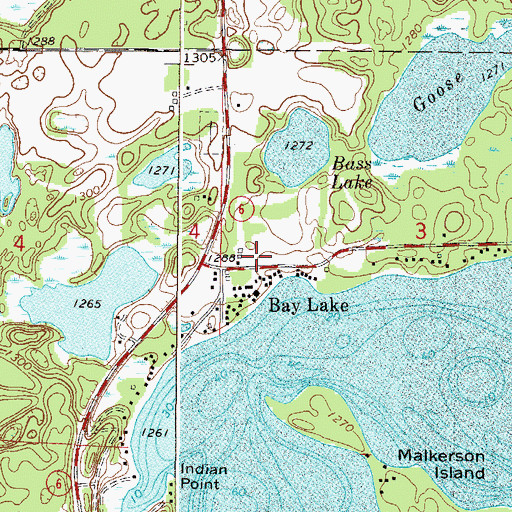 Topographic Map of Ruttger's Bay Lake Lodge: Alec's Nine Golf Course, MN